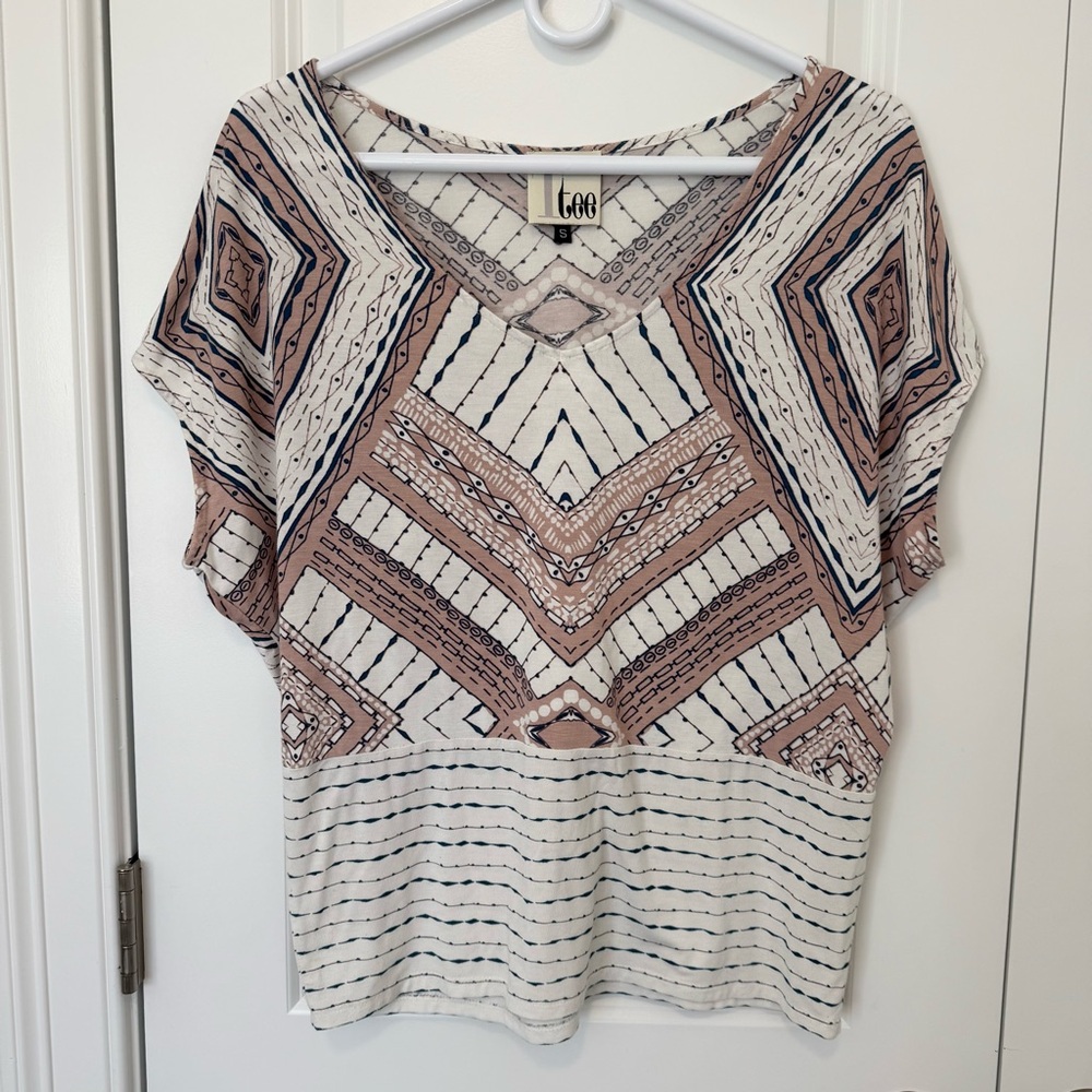 Anthro V-Neck Drapey Tee
